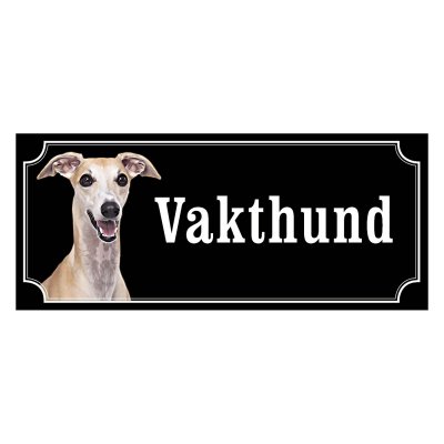 Whippet fawn, hundskylt, skylt hund,