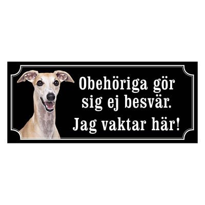 Whippet fawn, hundskylt, skylt hund,