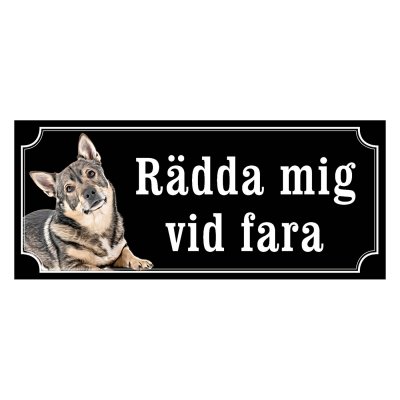 Västgötaspets, hundskylt, skylt hund,