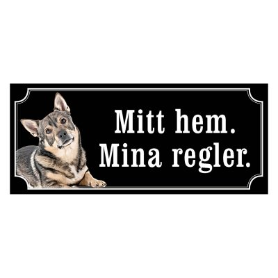 Västgötaspets, hundskylt, skylt hund,