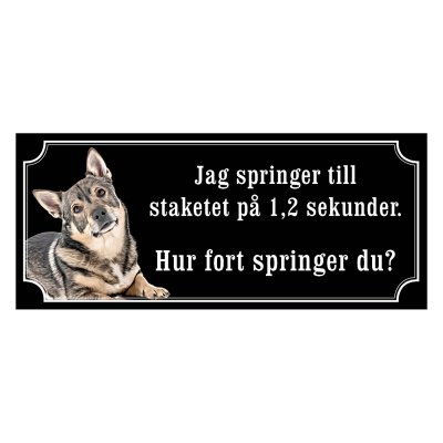Västgötaspets, hundskylt, skylt hund,