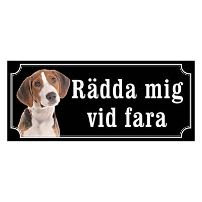 Hamiltonstövare, hundskylt, skylt hund