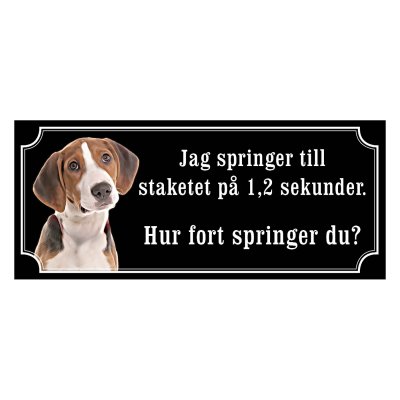 Hamiltonstövare, hundskylt, skylt hund