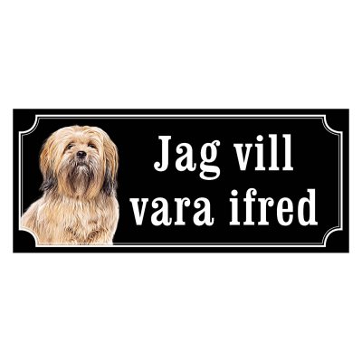 Lhasa apso guld hundskylt, gammaldags stil