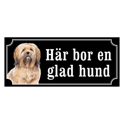 Lhasa apso guld hundskylt, gammaldags stil