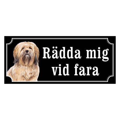 Lhasa apso guld hundskylt, gammaldags stil
