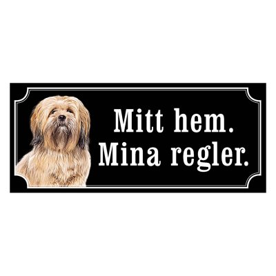 Lhasa apso guld hundskylt, gammaldags stil