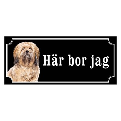 Lhasa apso guld hundskylt, gammaldags stil