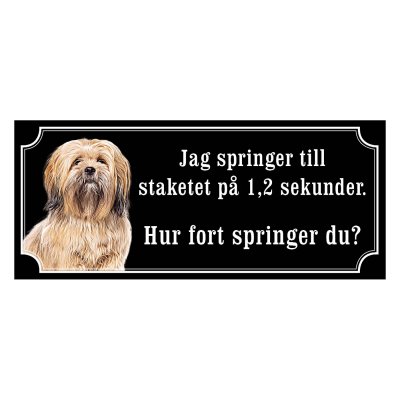 Lhasa apso guld hundskylt, gammaldags stil