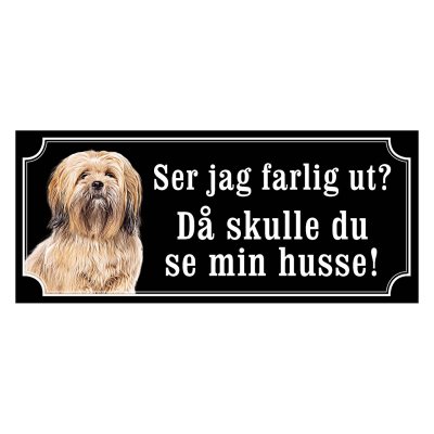 Lhasa apso guld hundskylt, gammaldags stil