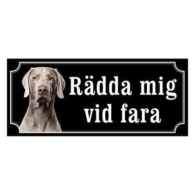 Weimaraner, hundskylt, skylt hund,