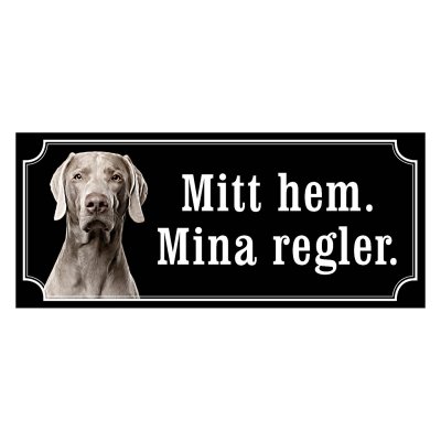 Weimaraner, hundskylt, skylt hund,