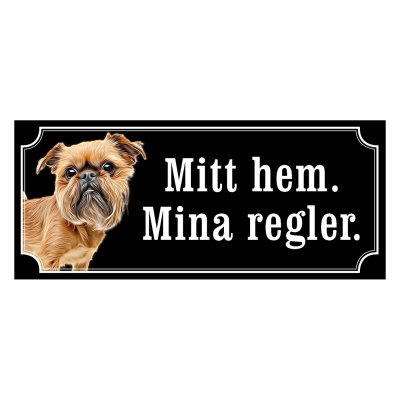 Griffon hundskylt, röd gammaldags stil
