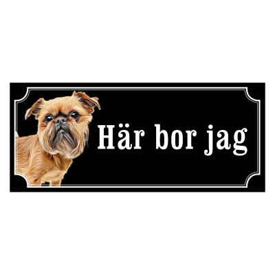 Griffon hundskylt, röd gammaldags stil