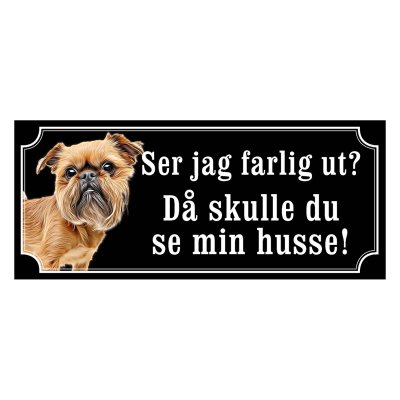 Griffon hundskylt, röd gammaldags stil