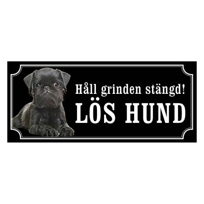 Griffon hundskylt, svart gammaldags stil