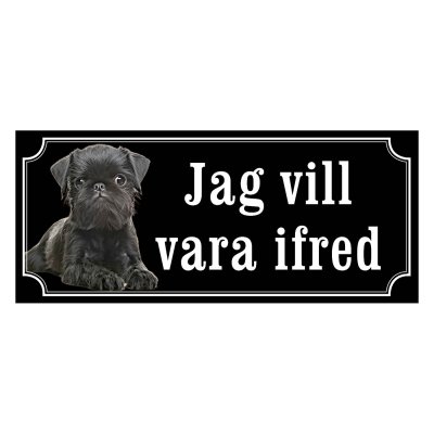 Griffon hundskylt, svart gammaldags stil