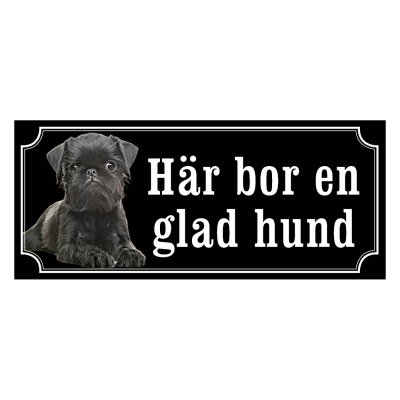Griffon hundskylt, svart gammaldags stil