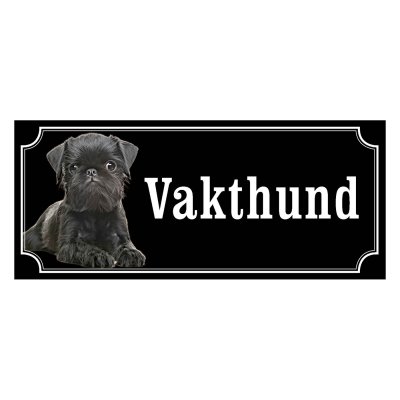 Griffon hundskylt, svart gammaldags stil