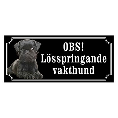 Griffon hundskylt, svart gammaldags stil