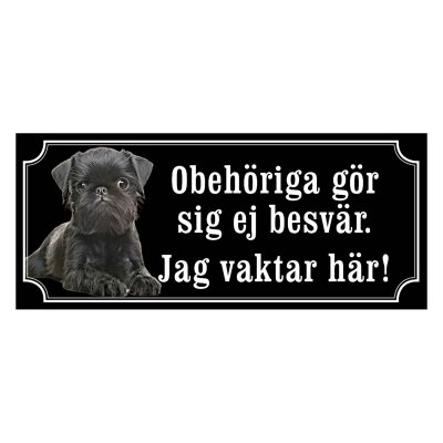 Griffon hundskylt, svart gammaldags stil