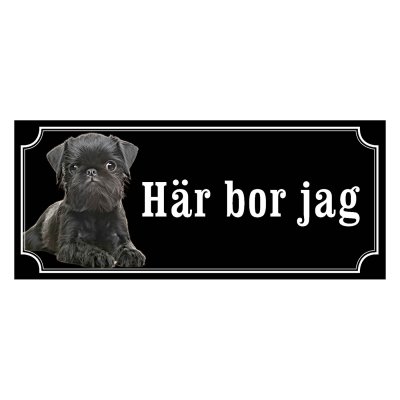 Griffon hundskylt, svart gammaldags stil