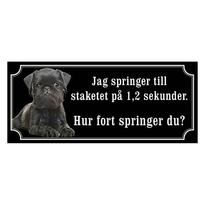 Griffon hundskylt, svart gammaldags stil