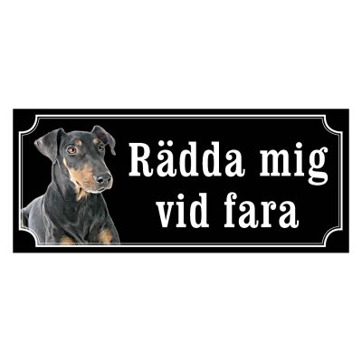Manchesterterrier hundskyltar i gammaldags stil