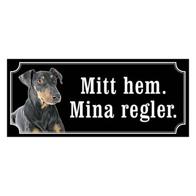 Manchesterterrier hundskyltar i gammaldags stil