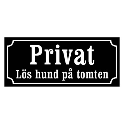 Privat, lös hund på gården skylt, gammaldags stil