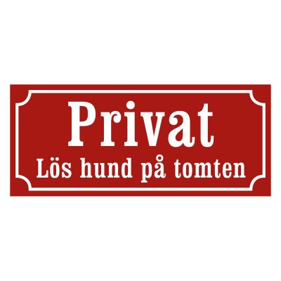 Privat, lös hund på gården skylt, gammaldags stil