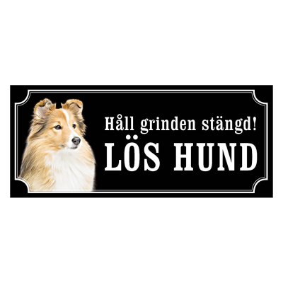 Shetland sheepdog hundskyltar, ljusbrun/vit