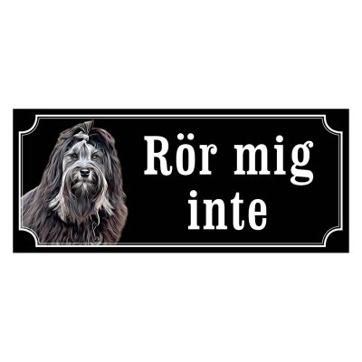 Löwchen svart/vit hundskyltar, gammaldags stil