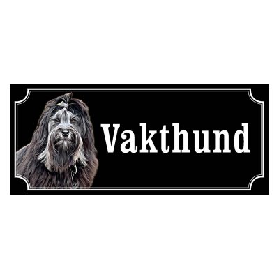 Löwchen svart/vit hundskyltar, gammaldags stil