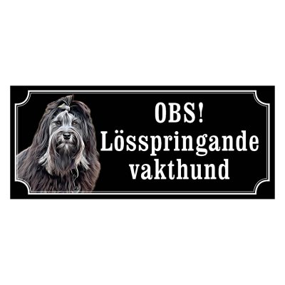 Löwchen svart/vit hundskyltar, gammaldags stil