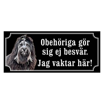 Löwchen svart/vit hundskyltar, gammaldags stil