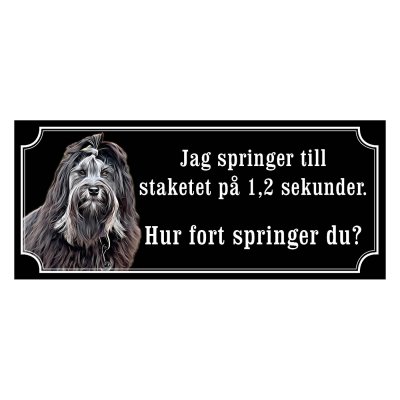 Löwchen svart/vit hundskyltar, gammaldags stil