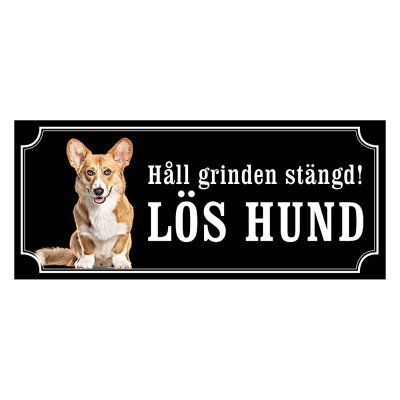 Corgi cardigan röd/vit hundskylt