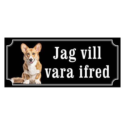 Corgi cardigan röd/vit hundskylt