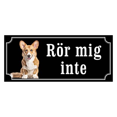Corgi cardigan röd/vit hundskylt