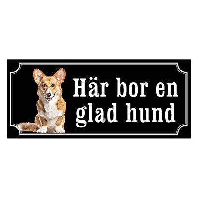 Corgi cardigan röd/vit hundskylt
