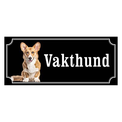 Corgi cardigan röd/vit hundskylt