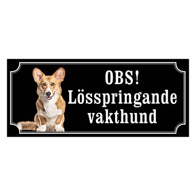 Corgi cardigan röd/vit hundskylt