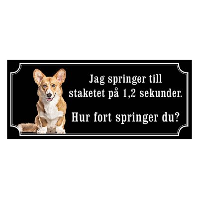 Corgi cardigan röd/vit hundskylt