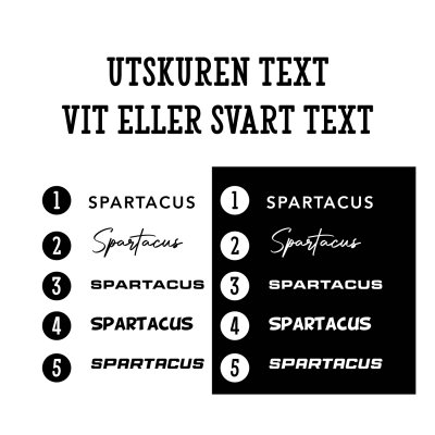 utskuren dekal med egen text