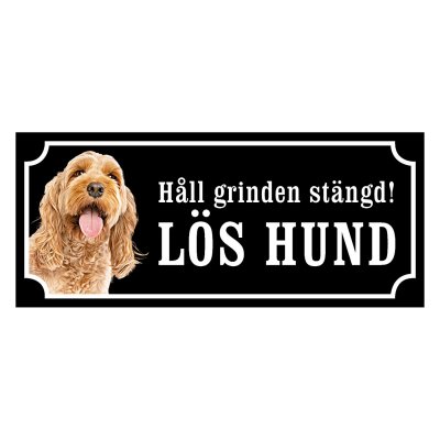 fin skylt cockerpoo gammaldags stil hundskylt emaljskylt hund