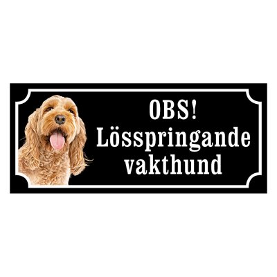 fin skylt cockerpoo gammaldags stil hundskylt emaljskylt hund