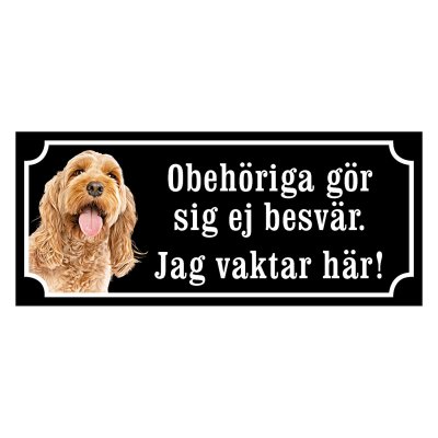 fin skylt cockerpoo gammaldags stil hundskylt emaljskylt hund