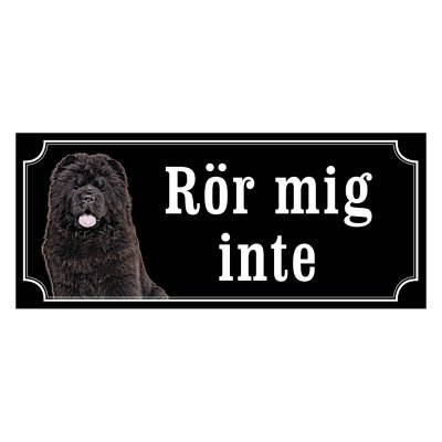 Chow chow svart gammaldags stil emaljskylt hund