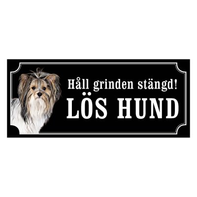 Biewer terrier gammaldags stil emaljskylt hund